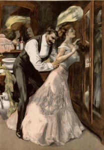 Vor der Redoute. / Wieviel Zeit braucht eine Frau, um wenig anzuziehen von Ferdinand von Reznicek