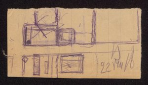 Entwürfe für den Umbau der "Mauer" in Bohdanów - Plan der Gutshofanlagen (?) von Ferdynand Ruszczyc