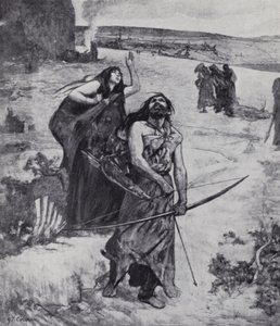 Eiszeitmensch lernt mit Bogen und Pfeil zu jagen von Fernand (after) Cormon