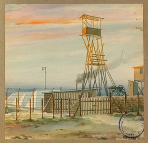 Observatorium des alten Lagers mit seinen Zelten von Fernand Barbier