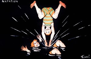 Schwimmen, um 1900 (Illustration)
