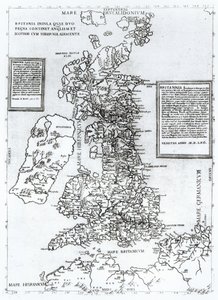 Britania Insula quae dup Regna continet Angliam et Scotiam cum Hibernia adiacente, graviert von Paulo Forlani, 1562 (Kupferstich)