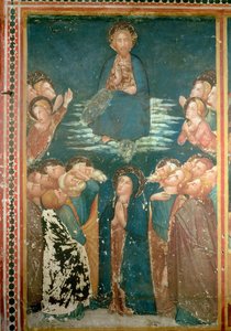 Die Himmelfahrt Christi, umgeben von Aposteln und der Jungfrau Maria (Fresko) von Ferrer Bassa
