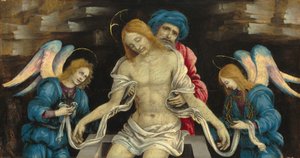 Pietà Der tote Christus betrauert von Nikodemus und zwei Engeln, ca. 1500