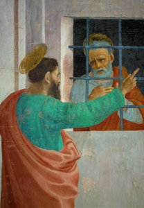 Der Besuch des Heiligen Paulus bei Petrus im Gefängnis, aus der unteren Reihe der Fresken in der Privatkapelle der Familie Brancacci von Filippino Lippi