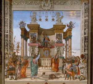 Heiliger Philipp befiehlt einem Monster, den Tempel des Mars in Hierapolis zu verlassen von Filippino Lippi