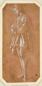 Studie eines jungen Mannes, der mit verschränkten Händen in den Ärmeln steht von Filippino Lippi