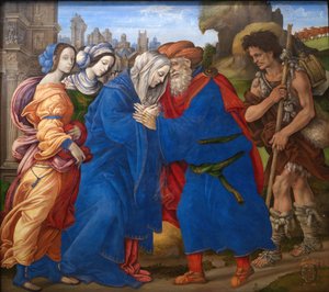 Die Begegnung von Joachim und Anna vor dem Goldenen Tor von Jerusalem von Filippino Lippi