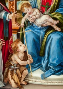 Jungfrau mit Kind und Johannes dem Täufer, St. Martin und St. Katharina von Alexandria (Detail des Nerli-Altars) von Filippino Lippi