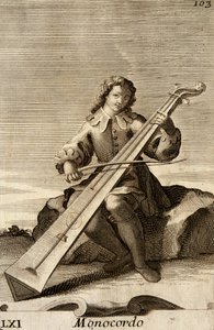 Mann spielt Monochord von Filippo Bonanni