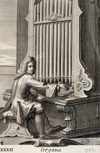 Mann spielt Orgel