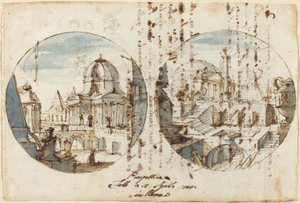 Architektonische Fantasien mit Tempeln und Pyramiden von Filippo Juvarra
