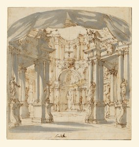 Der Innenhof eines Palastes: Entwurf für eine Bühne