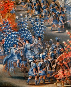 Fest im Palazzo Barberini zu Ehren von Christine von Schweden am 28.02.1656 (Detail). Gemälde von Filippo Lauri (1623-1694) und Filippo Gagliardi (gestorben 1659). 17. Jahrhundert Rom, Museum von Rom von Filippo Lauri