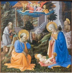Anbetung des Christkindes mit Heiligen und Engeln von Filippo Lippi