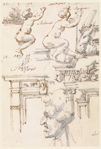 Architektonische Details und Figurenstudien