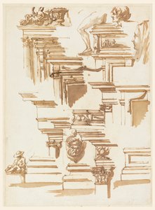 Architektonische Details; menschliche Figuren
