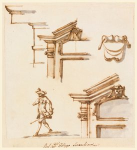 Architektonische Details und Figurenstudie von Filippo Marchionni