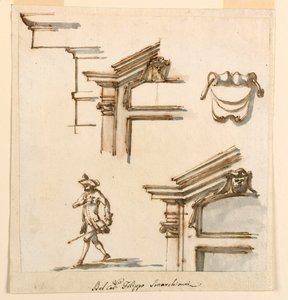 Architektonische Details und Figurenstudie von Filippo Marchionni