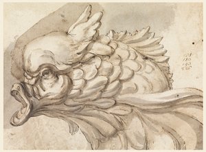 Zeichnung, Kopf eines Delfins, ca. 1775 von Filippo Marchionni