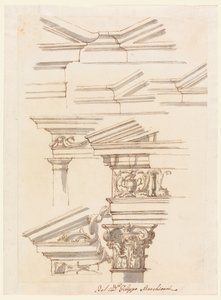 Studien für Gebälk und Giebel, ca. 1770 von Filippo Marchionni