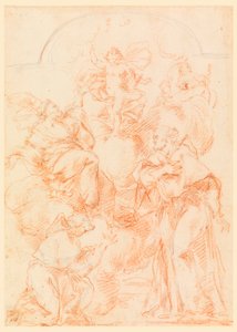 Zeichnung, Studie für ein Altarbild mit Christuskind, 1750–1800 von Filippo Marchionni