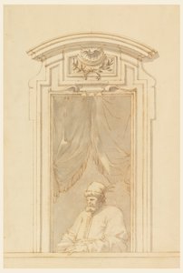 Fensterkasten und Hälfte einer Figur eines Türken, 1750–70 von Filippo Marchionni