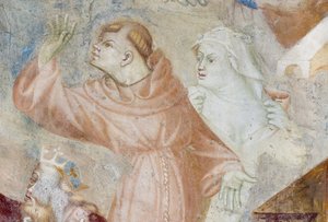 Mönche, (Detail) des Jüngsten Gerichts, ca. 1400