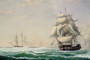 Die Fregatte President der Vereinigten Staaten im Gefecht mit dem britischen Geschwader, 1815
