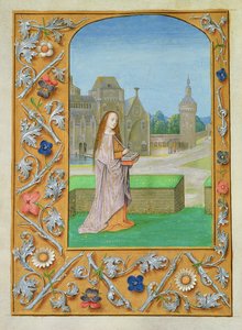 St. Barbara, aus den Hastings Stunden, ca. 1475-83 von Flemish School