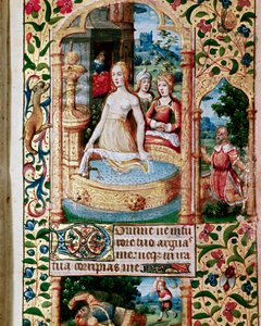 Bathseba im Bad wird von König David beobachtet von Flemish School