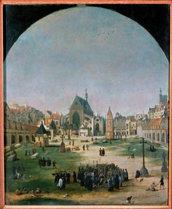 Friedhof und Kirche der Unschuldigen von Flemish School