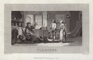 Flemings. Gravur von Dienern und Meister. von Flemish School