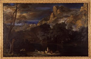Flämische Landschaftsmalerei, zugeschrieben Van Bloemen von Flemish School