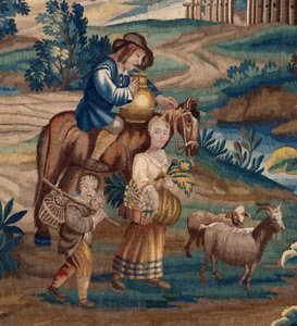 Flämischer Wandteppich. Ende 17. Jahrhundert. Eigentum der Kirche Sint-Walburgakerk Oudenaarde