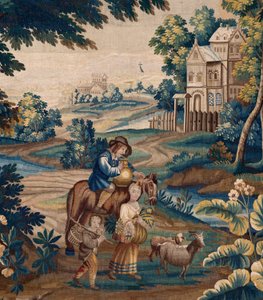 Flämischer Wandteppich. Ende 17. Jahrhundert. Eigentum der Kirche Sint-Walburgakerk Oudenaarde.