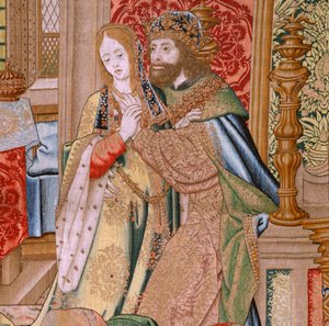 Flämischer Wandteppich. Serie Die Geschichte von David und Bathseba. Hochzeit von David und Bathseba. Zweites Panel der Serie. Modell Anonym. Herstellung Unbekannt, Brüssel. 1505 von Flemish School