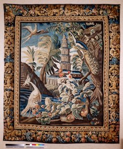 Flämischer Wandteppich. Sogenannte Verdures. Manufaktur von Oudenaarde. Private Sammlung. 17. Jahrhundert (?) von Flemish School