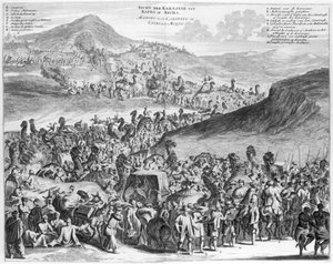 Hajj-Karawane von Kairo nach Mekka, aus Beschreibung von Afrika von O. Dapper, 1686 von Flemish School