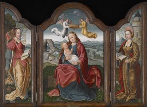 Madonna und Kind, St. Barbara und St. Katharina, ca. 1520 von Flemish School