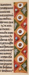 Detail eines floralen Rahmens aus einem Stundenbuch