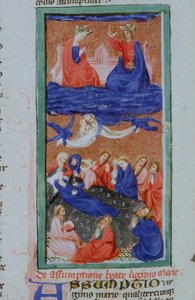 Seite aus der Legenda Aurea, Brügge, ca. 1400-10 von Flemish School