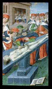Dissektion, aus De Medina Fen I. II, von Avicenna (980-1037) von Flemish School