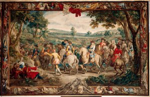 Schlossanlage Schleißheim. Die Marsch (La Marche). 400x640cm. Wolle und Seide. Ca. 1715 - 1724.