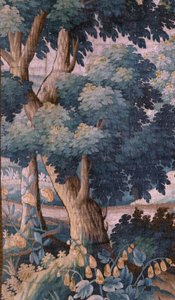 Pfarrkirche (Sint-Walburgakerk). Flämischer Wandteppich "Verdure". Oudenaarde. Ende 17. Anfang 18. Jahrhundert. Eigentum der Kirche Sint-Walburgakerk Oudenaarde. von Flemish School