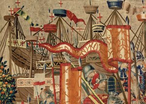 Serie Eroberungen von König Alfons I. von Portugal (Conquistas de Alfonso V de Portugal). Einnahme von Arcila (Toma de Arcila, Asalto de Arcila, De inname van Arzila). Tournai. von Flemish School
