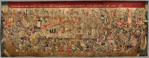 Pfarrmuseum der Wandteppiche (Museo Parroquial de Tapices de Pastrana). Flämischer Wandteppich. Belagerung von Arcila. Serie Eroberungen von König Alfonso I. von Portugal. Tournai. von Flemish School