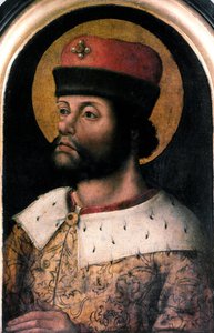 Porträt von Karl dem Großen (742-814) Anonymes Gemälde der flämischen Schule. 16. Jahrhundert London, Antiquaries Society