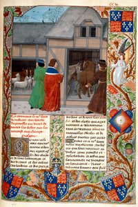 Autor mit Pferden und Schafen, aus 