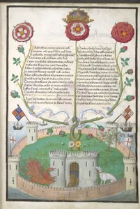Verse mit Tudor-Symbolen, ca. 1516 (Pergament)